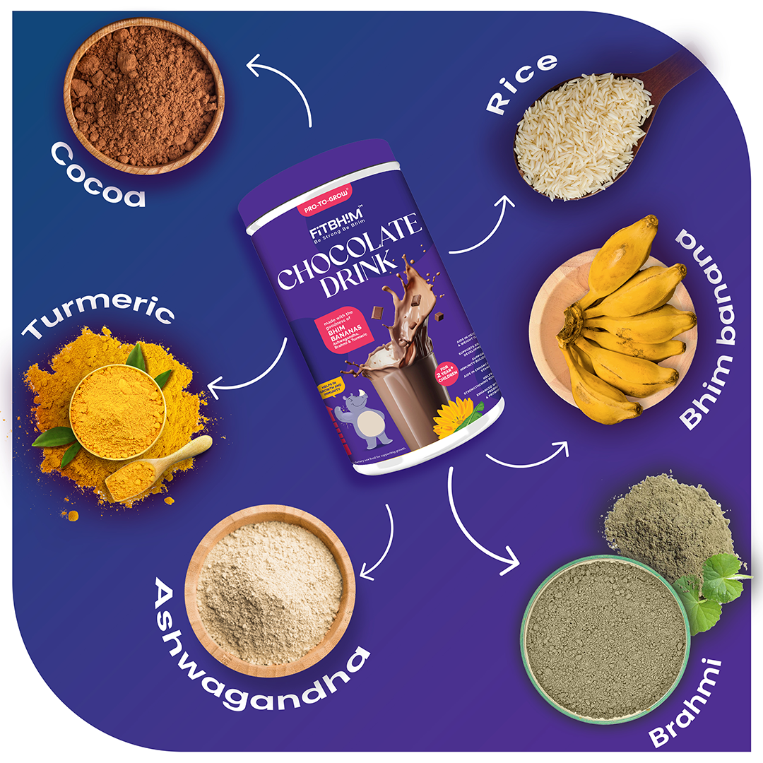 FitBhim Chocolate Drink (200g) + Fitbhim Ready to Eat Breakfast Jaggery Oats (300g jar)