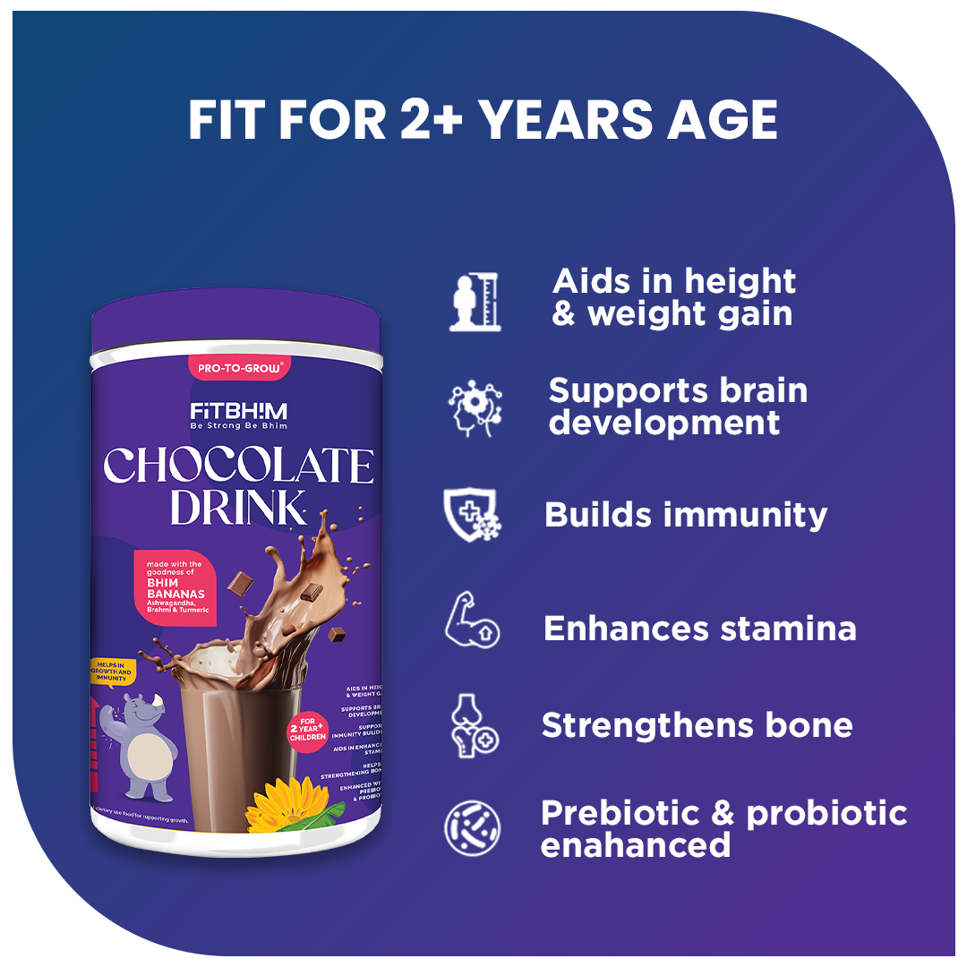 FitBhim Chocolate Drink (200g) + Fitbhim Ready to Eat Breakfast Jaggery Oats (300g jar)
