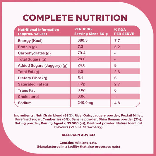 FitBhim Instant Pancake Mix -  Strawberry (250g)