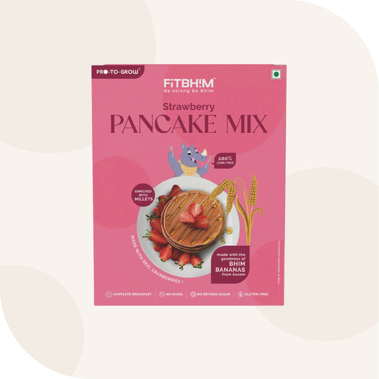 FitBhim Instant Pancake Mix -  Strawberry (250g)