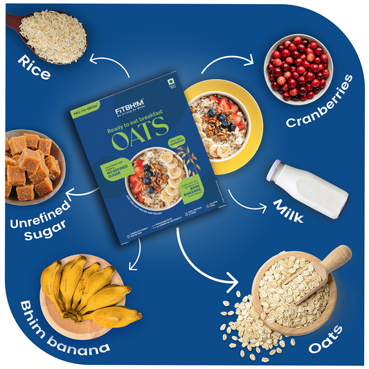 Fitbhim Ready-to-Eat Jaggery Oats — Bhim Banana (300g Box)