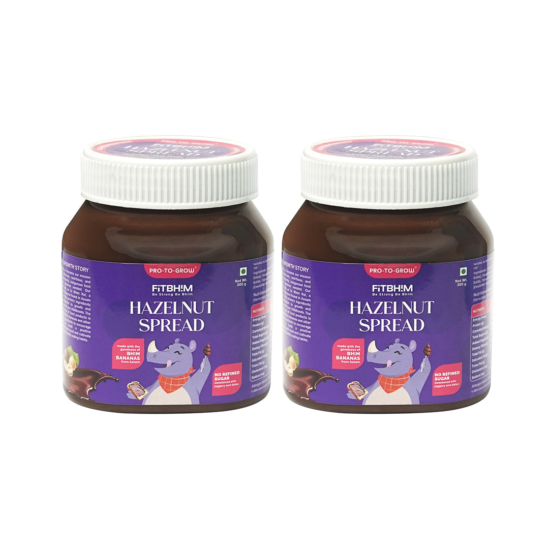FitBhim Hazelnut Spread - 300g each (Pack of 2)