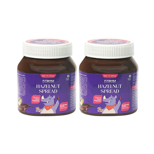 Fitbhim Hazelnut Spread — Bhim Banana, Hazelnut, & Cocoa (300g × 2)