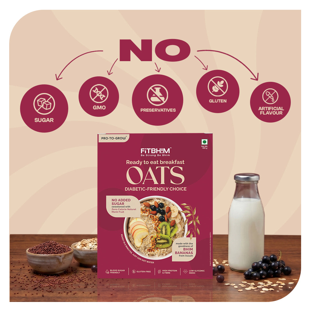 Diabetic-Friendly Oats with Monk Fruit & Millets | Pro-To-Grow (300g)