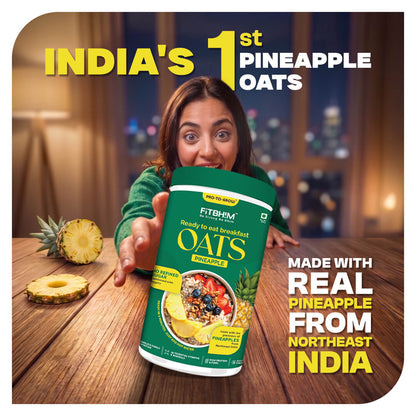 Ready-To-Eat Bhim Banana, Pineapples & Strawberries Oats Combo | Pro-To-Grow (Pack of 3 × 300g Jar)