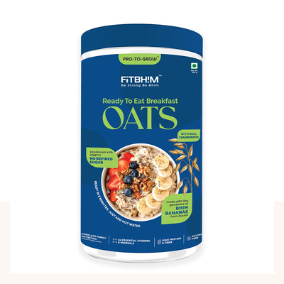Ready-to-Eat Bhim Banana Oats with Cranberries | Pro-To-Grow (300g Jar)