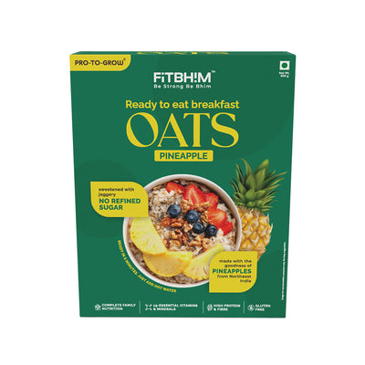 Fitbhim Ready-to-Eat Pineapple Oats — Real Northeastern Pineapples (300g Box)
