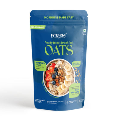 Ready-to-Eat Bhim Banana Oats with Cranberries | Pro-To-Grow (400g Stand-Up Pouch)