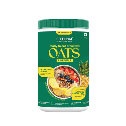 Fitbhim Ready-to-Eat Pineapple Oats — Real Northeastern Pineapples (300g Jar)