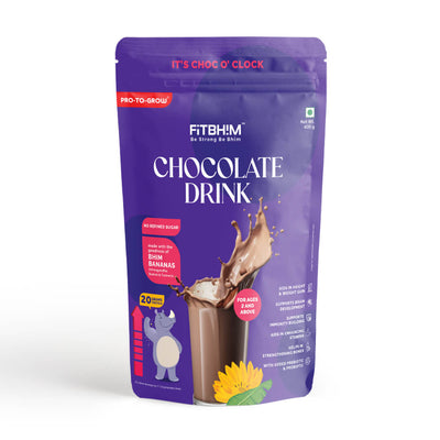 Chocolate Health Drink for Kids with Bhim Banana | Pro-To-Grow (400g Stand-Up Pouch)
