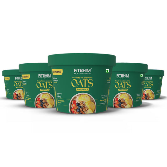 Fitbhim Oats On-The-Go — Instant Pineapple Oats (50g × 5)