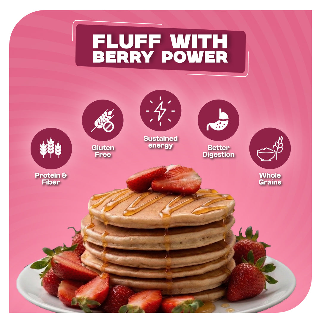 Strawberry Healthy Pancake Mix with Bhim Banana | Pro-To-Grow (250g)