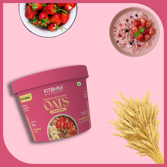 Fitbhim Oats On-The-Go — Instant Strawberry Oats (50g × 5)