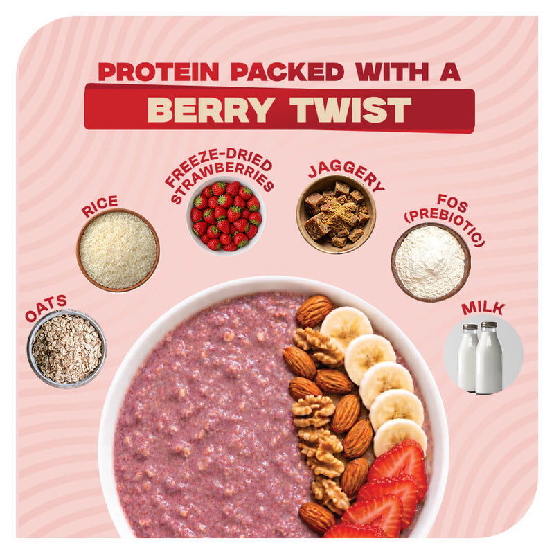 High-Protein Strawberry Oats Single-Serve – 50g