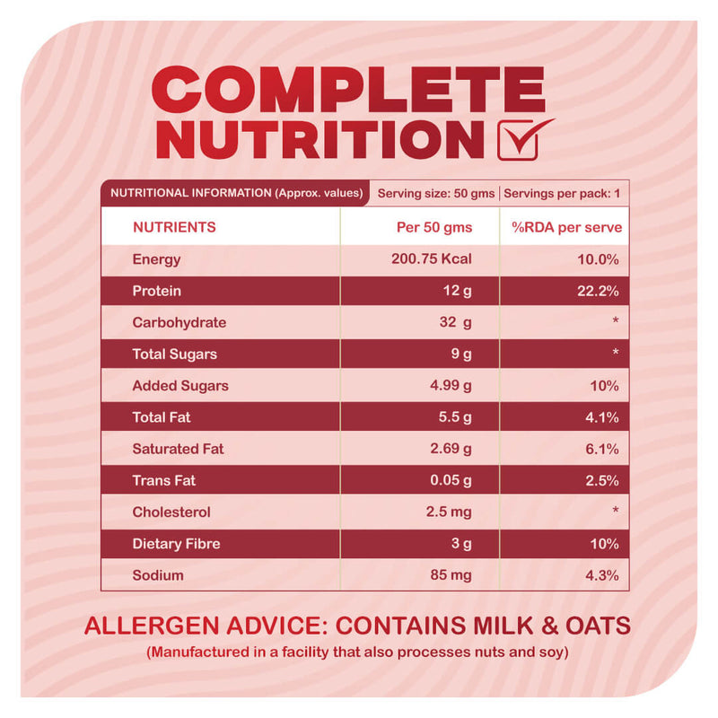 High-Protein Strawberry Oats Single-Serve – 50g