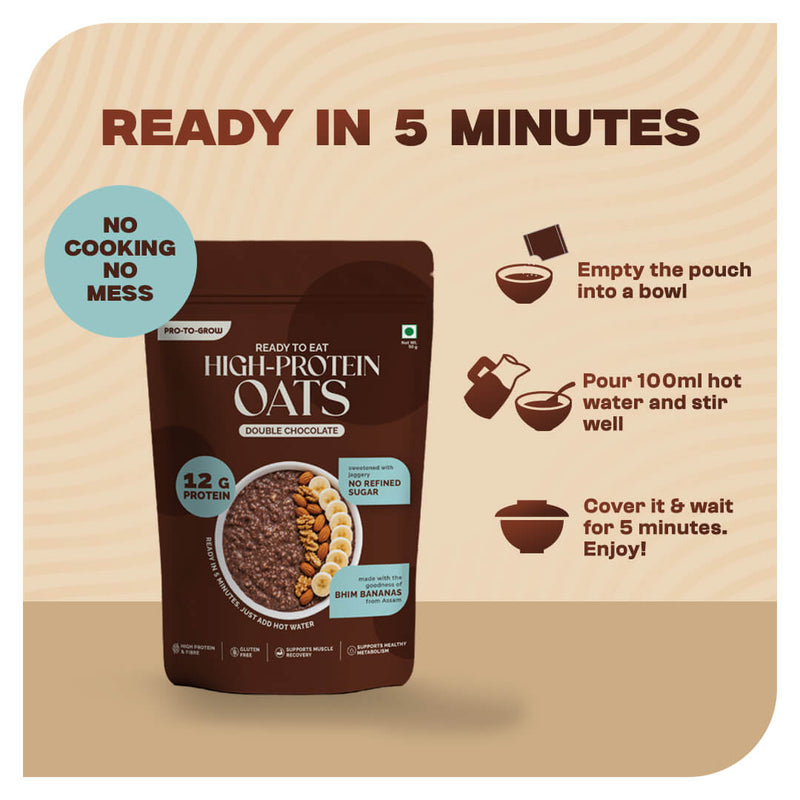High-Protein Double Chocolate Oats Single-Serve – 50g