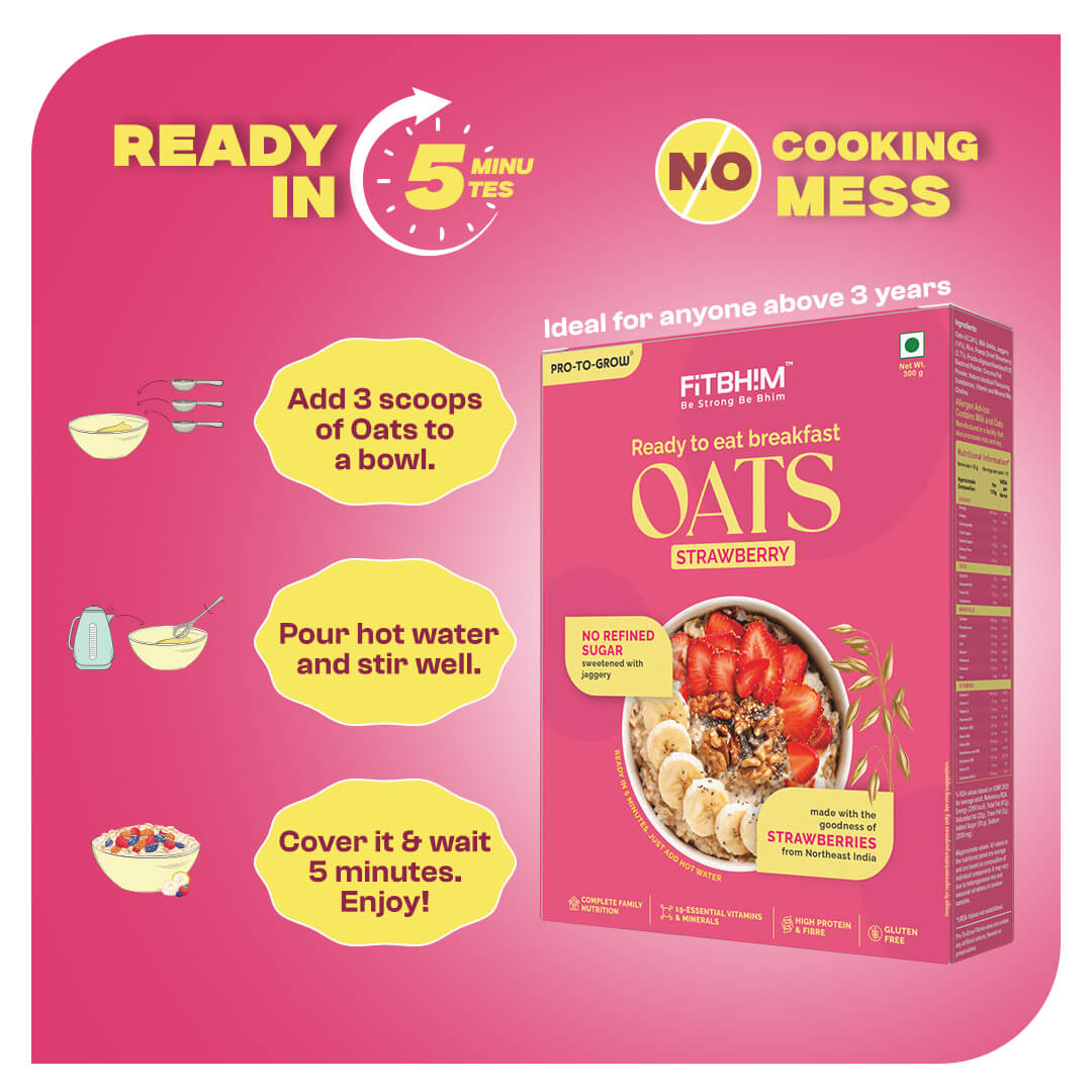 Strawberry Ready-to-Eat Oats – 300g Box