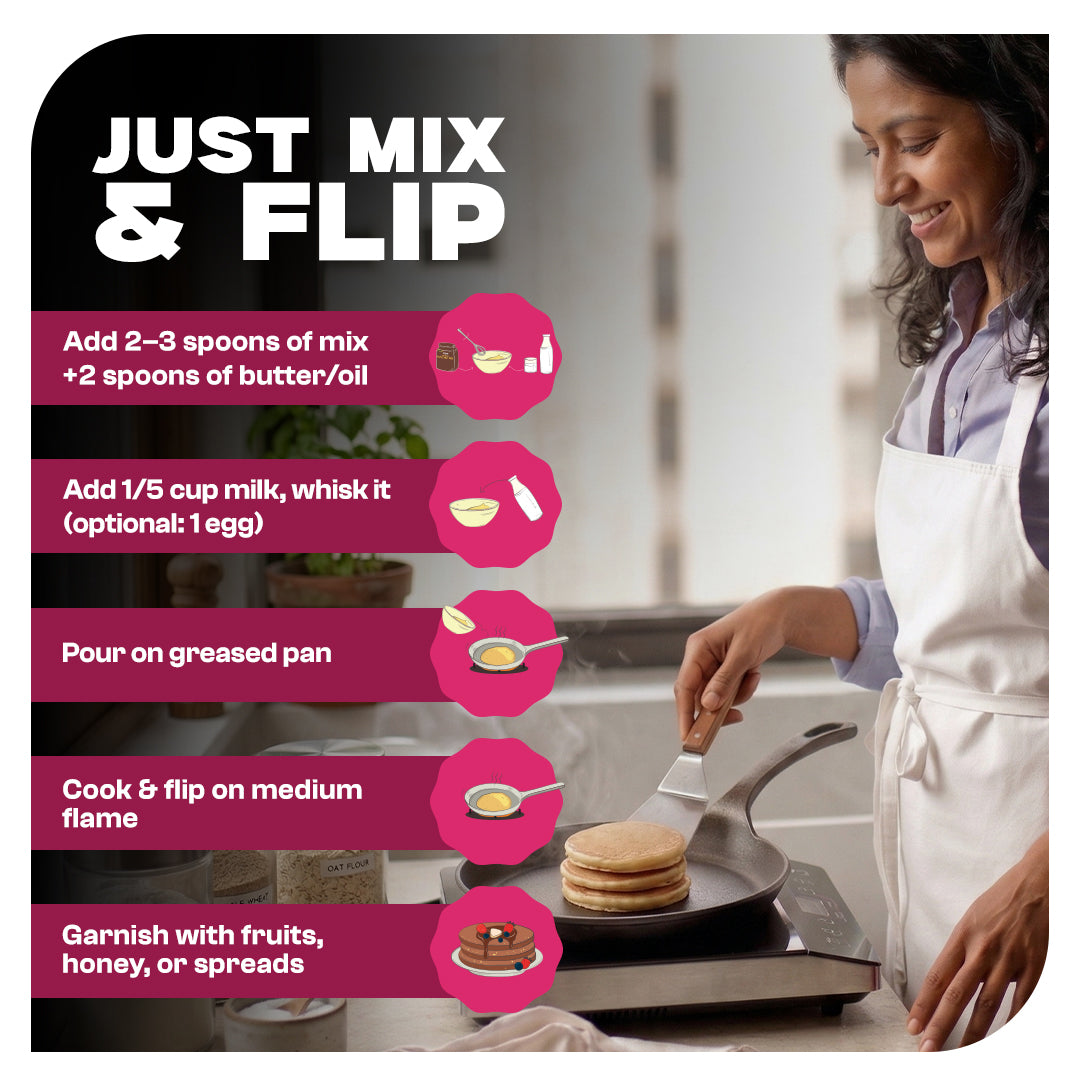Strawberry Healthy Pancake Mix with Bhim Banana | Pro-To-Grow (250g)