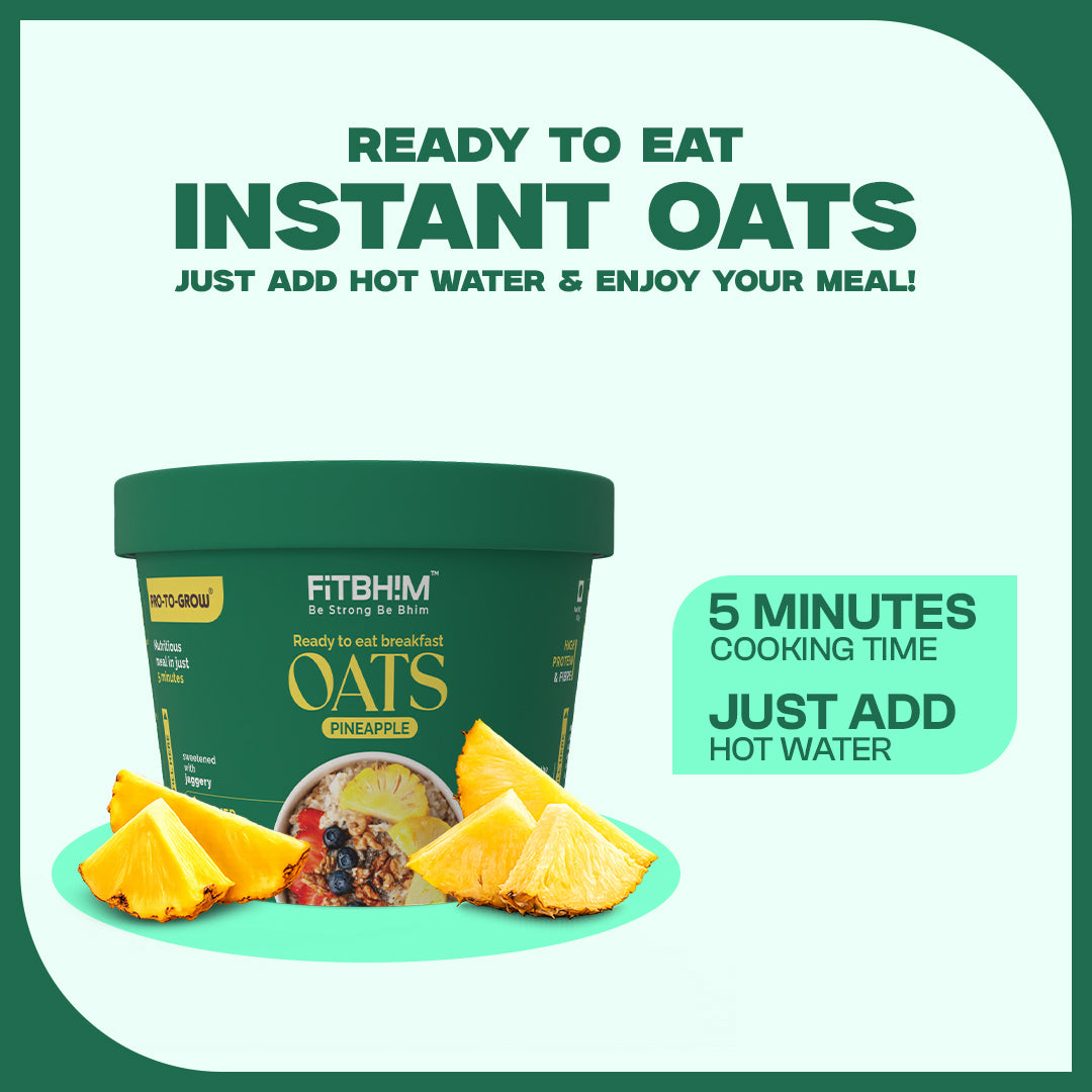 Fitbhim Oats On-The-Go — Instant Pineapple Oats (50g × 5)