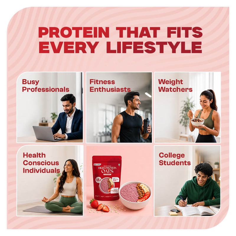 High-Protein Strawberry Oats Single-Serve – 50g
