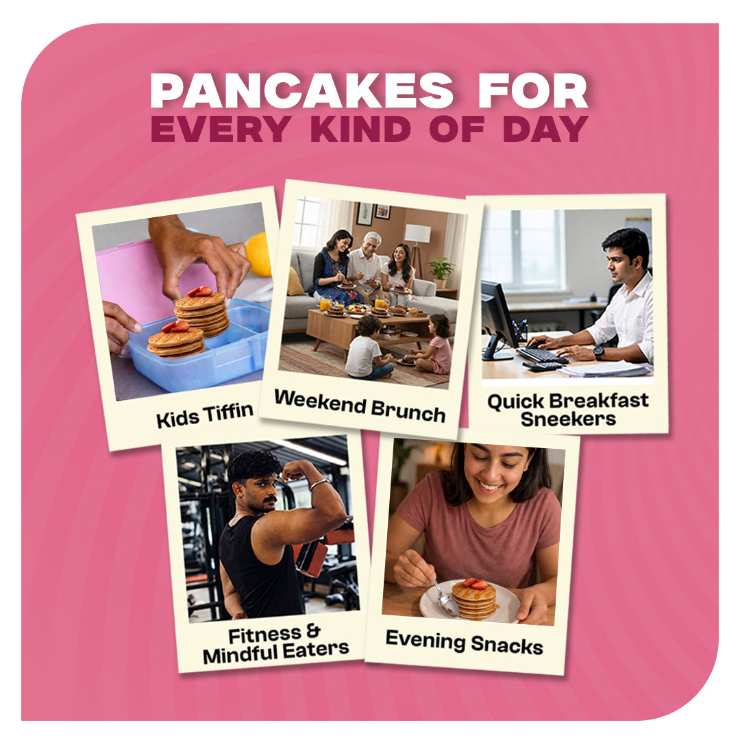 Strawberry Healthy Pancake Mix with Bhim Banana | Pro-To-Grow (250g)