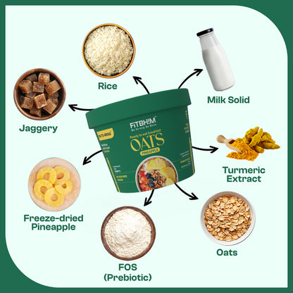 Fitbhim Oats On-The-Go — Instant Pineapple Oats (50g × 5)