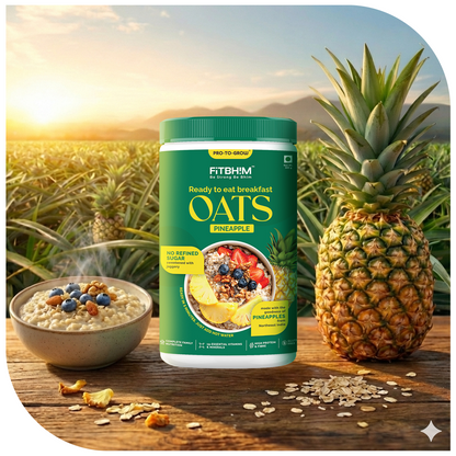 Fitbhim Ready-to-Eat Pineapple Oats — Real Northeastern Pineapples (300g Jar)