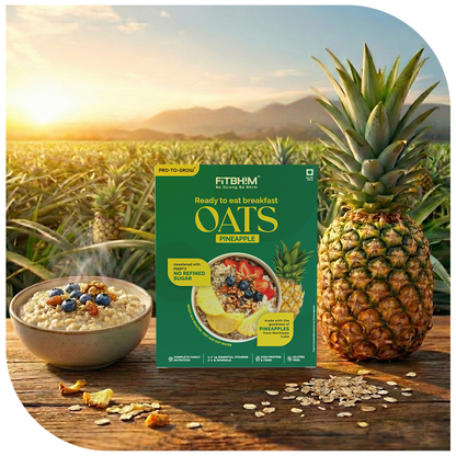 Fitbhim Ready-to-Eat Pineapple Oats — Real Northeastern Pineapples (300g Box)