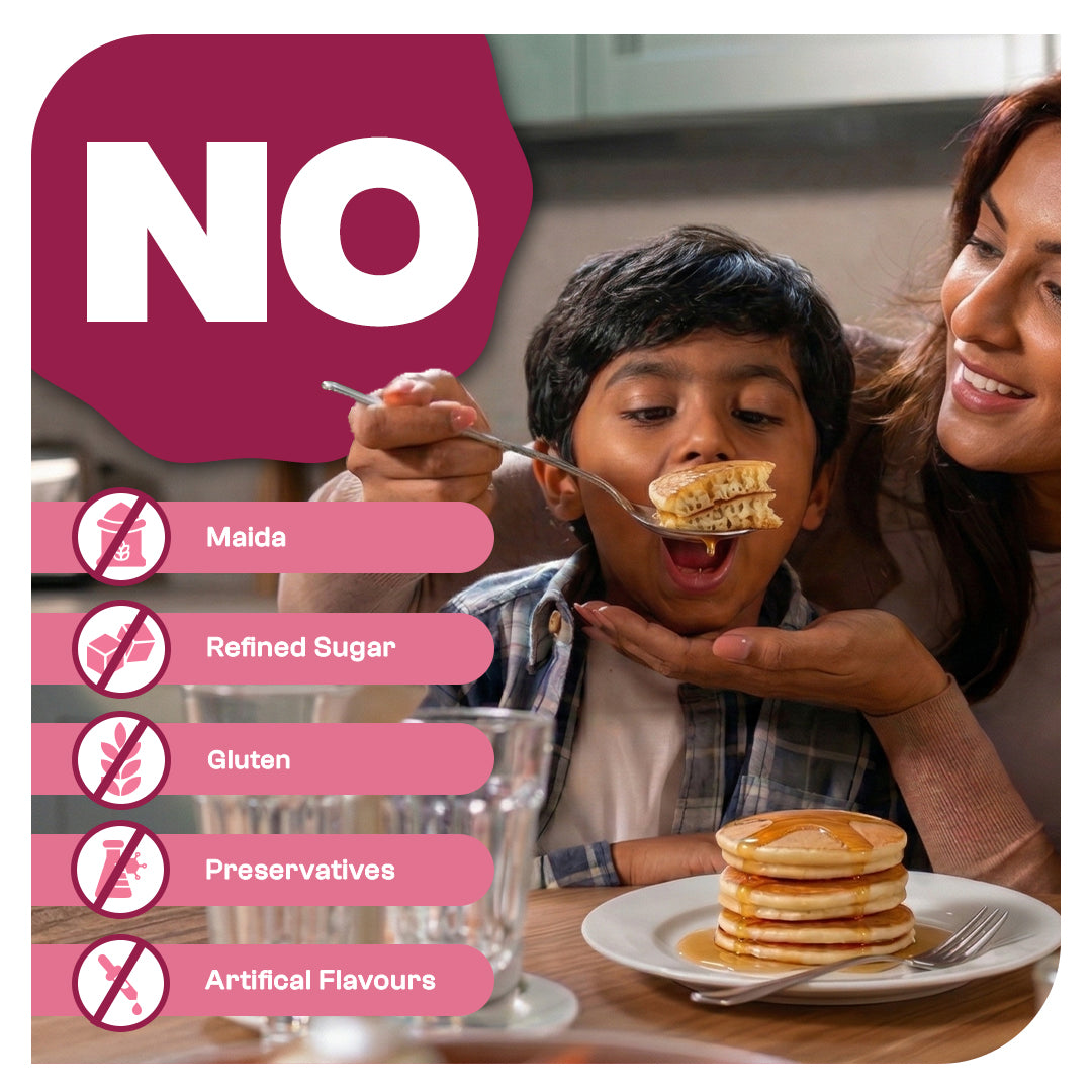Strawberry Healthy Pancake Mix with Bhim Banana | Pro-To-Grow (250g)