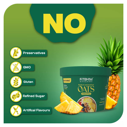 Instant Pineapple Oats Cups with Northeastern Pineapples | Pro-To-Grow (Pack of 5 × 60g)
