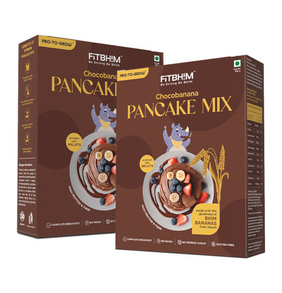 Chocobanana Healthy Pancake Mix with Bhim Banana | Pro-To-Grow (Pack of 2 × 250g)