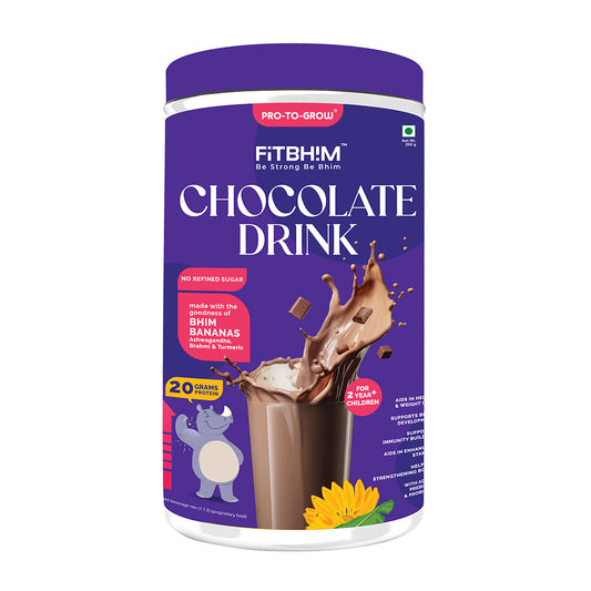 Chocolate Health Drink for Kids with Bhim Banana | Pro-To-Grow (200g Jar)