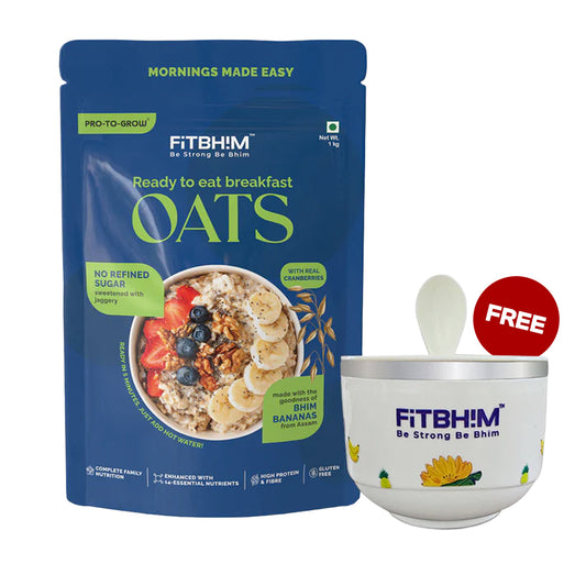 Ready-to-Eat Bhim Banana Oats – 1kg Value Pack with Complimentary Bowl