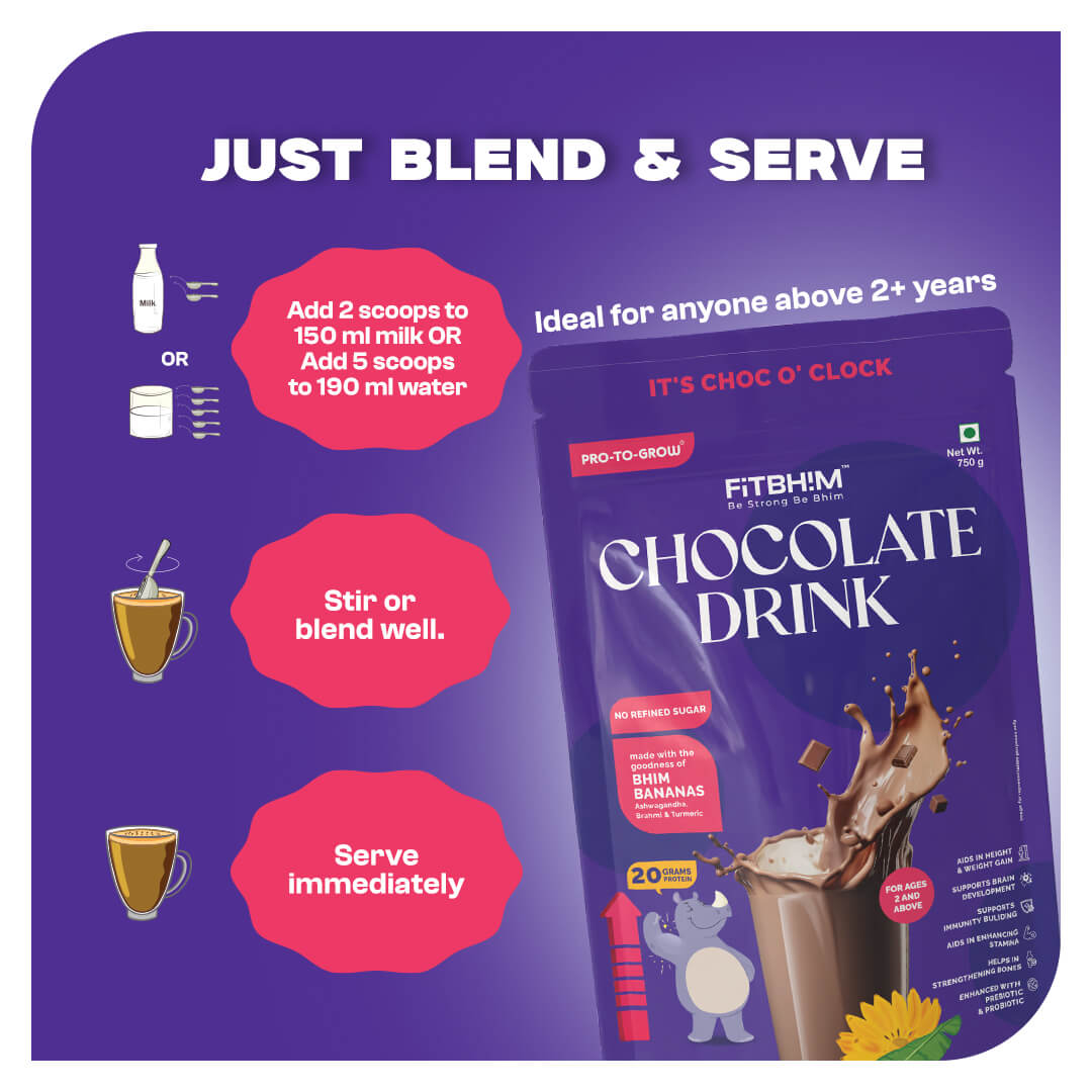 Chocolate Health Drink for Kids – Pack of 3 (200g Jars) with Complimentary Sipper