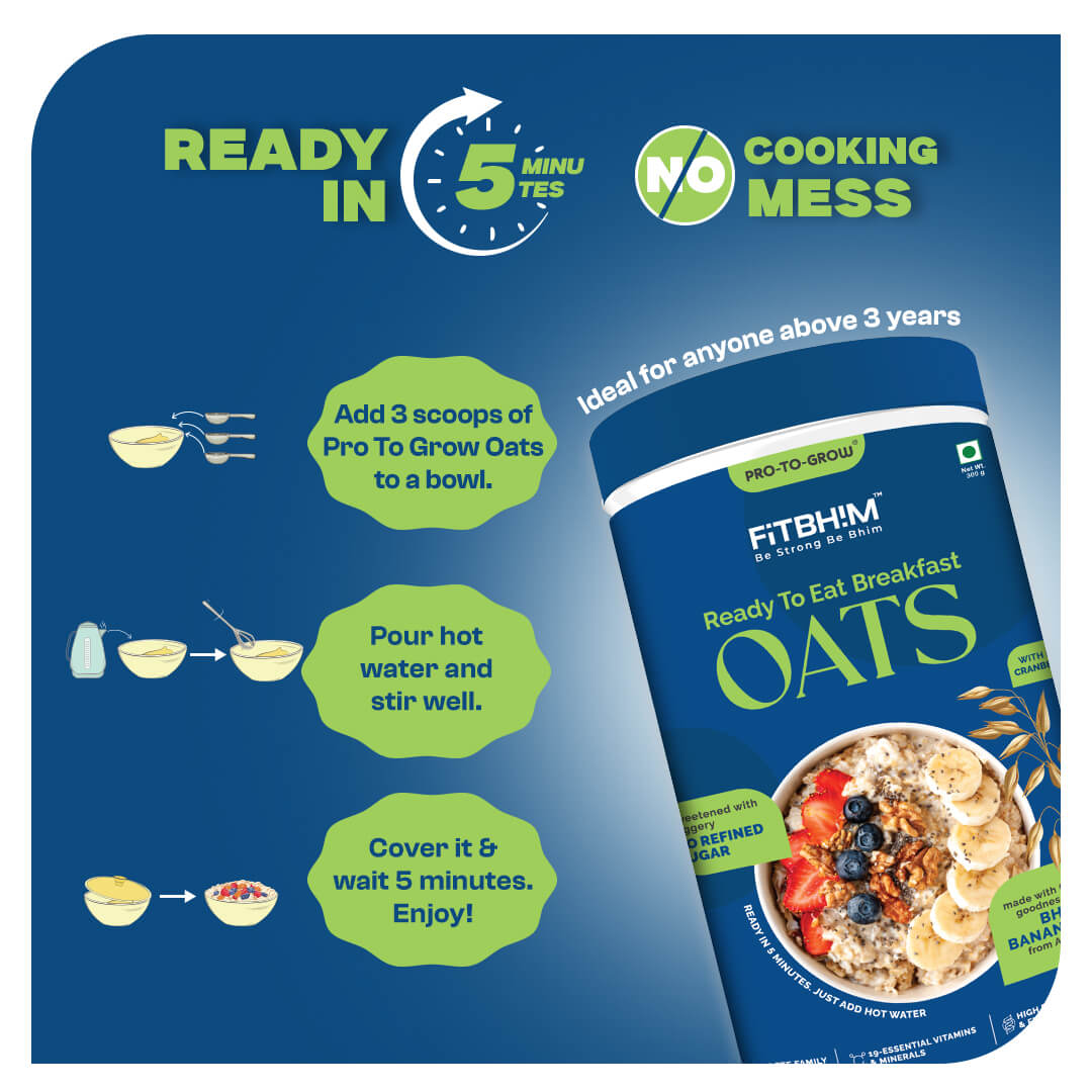 Bhim Banana Oats Jar & Stainless Steel Bowl Combo – 300g Jar + 500ml Bowl
