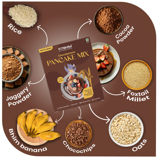 Fitbhim Combo — Chocobanana Pancake Mix (250g) + Hazelnut Spread (300g)