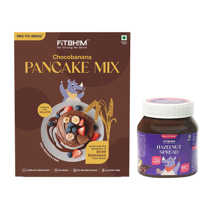Fitbhim Combo — Chocobanana Pancake Mix (250g) + Hazelnut Spread (300g)