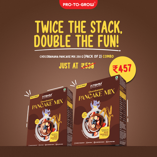 Fitbhim Chocobanana Pancake Mix — Bhim Banana | Gluten-Free (250g × 2)