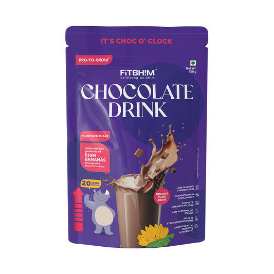 Fitbhim Chocolate Drink — Belgian Chocolate (750g Value Pack + Free Sipper)
