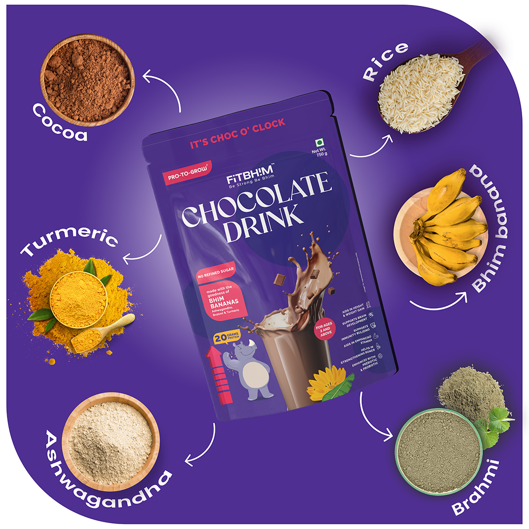 Fitbhim Chocolate Drink — Belgian Chocolate (750g Value Pack + Free Sipper)