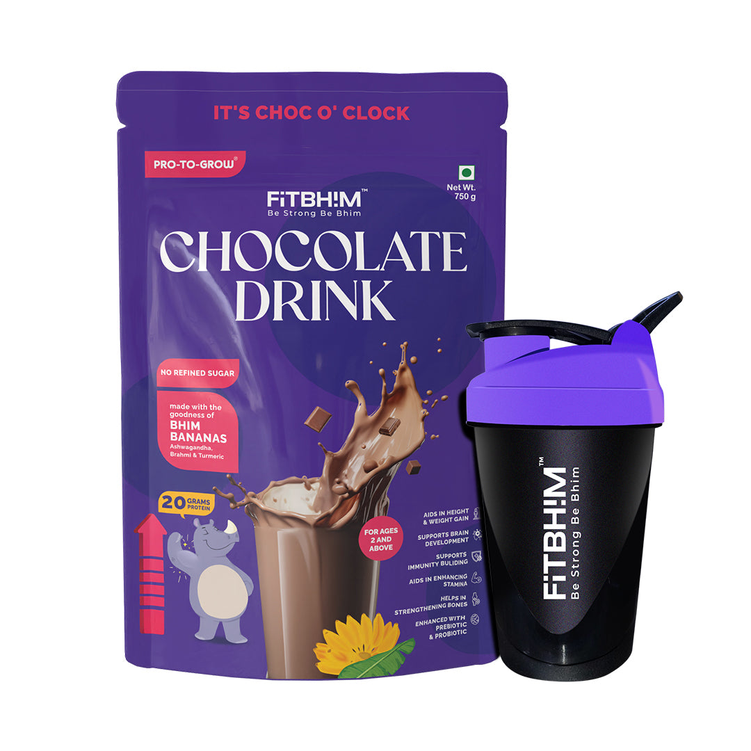 Fitbhim Chocolate Drink — Belgian Chocolate (750g Value Pack + Free Sipper)