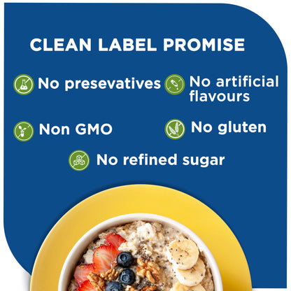 Fitbhim Ready-to-Eat Jaggery Oats — Bhim Banana (300g Jar) + Everyday Breakfast Bowl with Spoon (500ml)