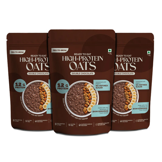 Ready-to-Eat Double Chocolate High Protein Oats - 50g Single Serve ( Pack of 3 )