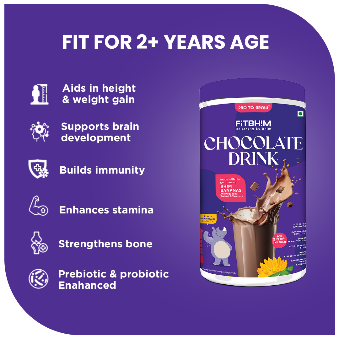 Fitbhim Chocolate Drink — Belgian Chocolate | Kids 2+ (200g × 2)