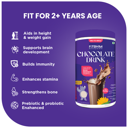 Fitbhim Chocolate Drink — Belgian Chocolate | Kids 2+ (200g × 2)