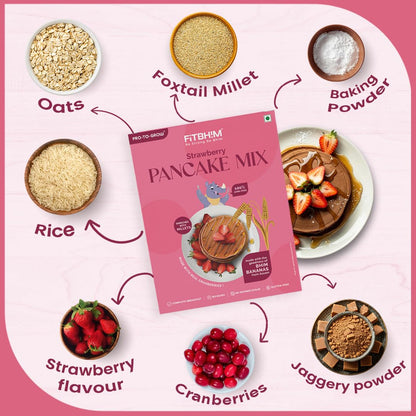 FitBhim Instant Pancake Mix -  Strawberry (250g)