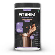 FitBhim Sports Protein Drink- Double Chocolate | 16g Protein, BCAAs, Omega-3 & Probiotics (200g)