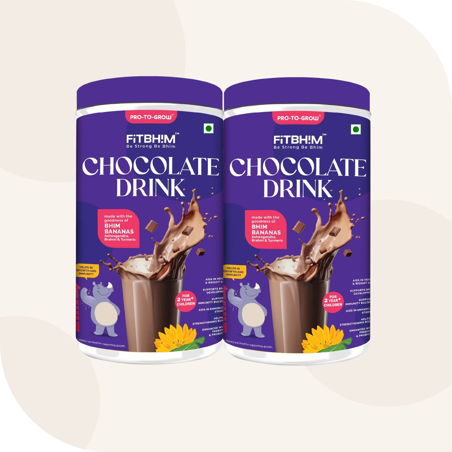 Fitbhim Chocolate Drink — Belgian Chocolate | Kids 2+ (200g × 2)
