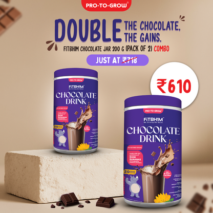 Fitbhim Chocolate Drink — Belgian Chocolate | Kids 2+ (200g × 2)