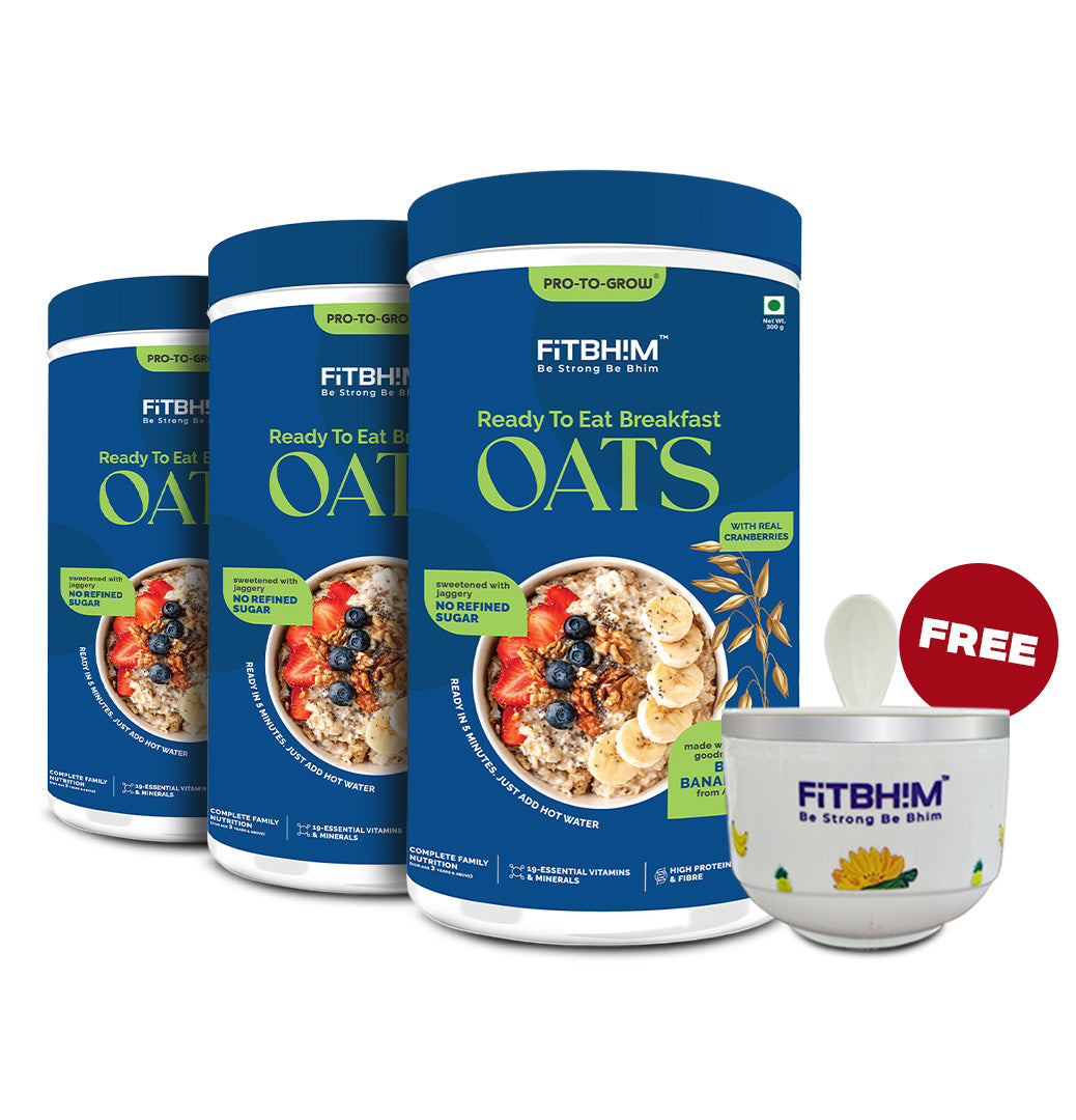 Ready-to-Eat Bhim Banana Oats – Pack of 3 (300g Jars) with Complimentary Bowl
